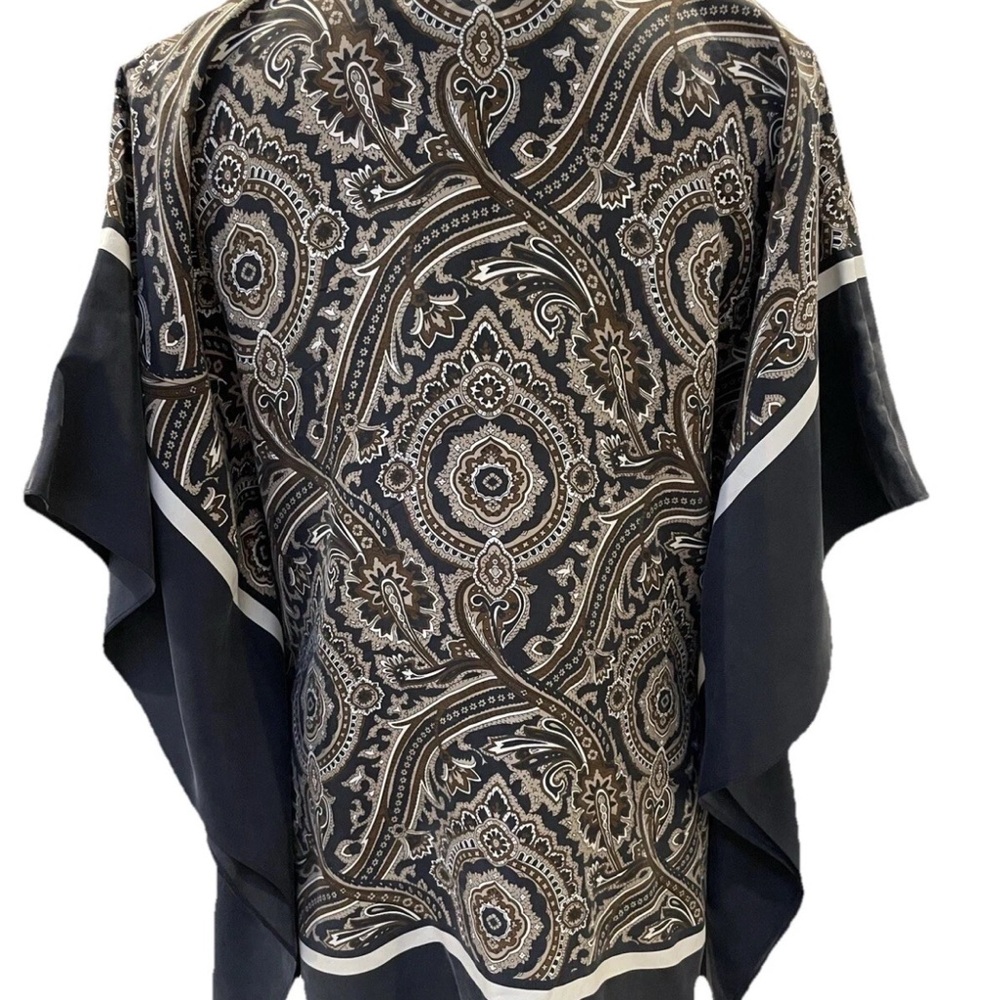 Michael Kors Blue Paisley Silk Scarf Tunic Top - NWT - Picture 3 of 8